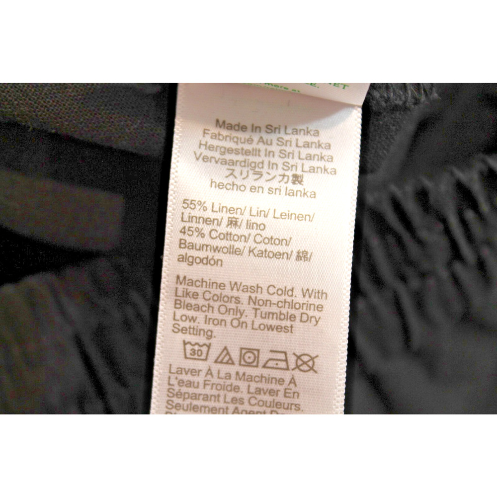 J Crew Linen Blend Pants Womens size 10 Black Drawstring Pockets Cropped Pull-on - Picture 8 of 12